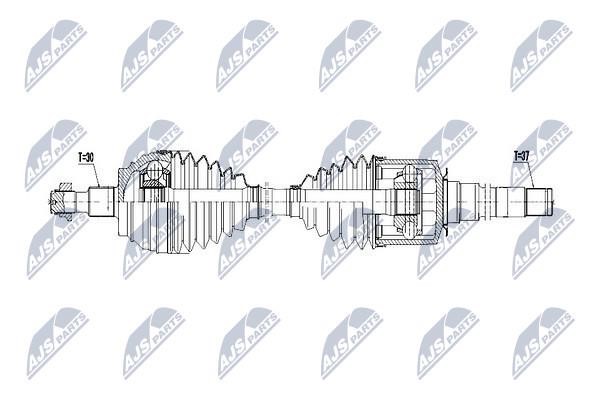 Drive shaft right NTY NPW-ME-069