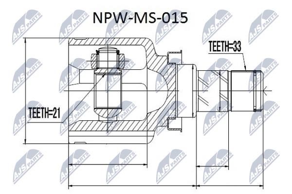 NTY NPW-MS-015 Constant Velocity Joint (CV joint), internal NPWMS015