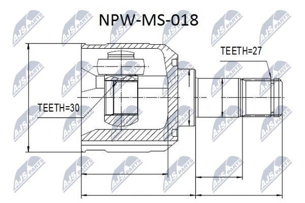 NTY NPW-MS-018 Constant Velocity Joint (CV joint), internal NPWMS018