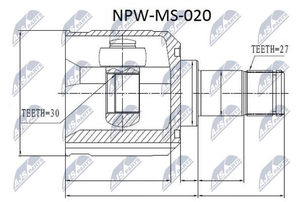 NTY NPW-MS-020 Constant Velocity Joint (CV joint), internal NPWMS020