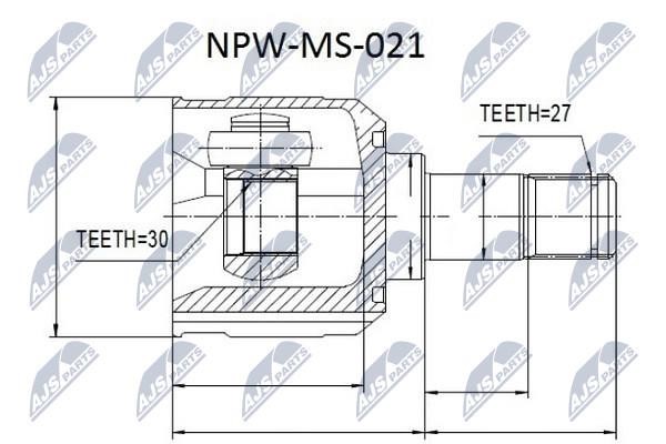 NTY NPW-MS-021 Constant Velocity Joint (CV joint), internal NPWMS021