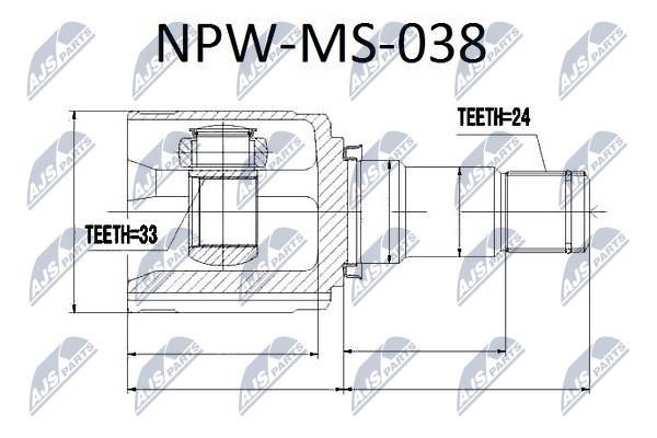 NTY NPW-MS-038 Constant Velocity Joint (CV joint), internal NPWMS038