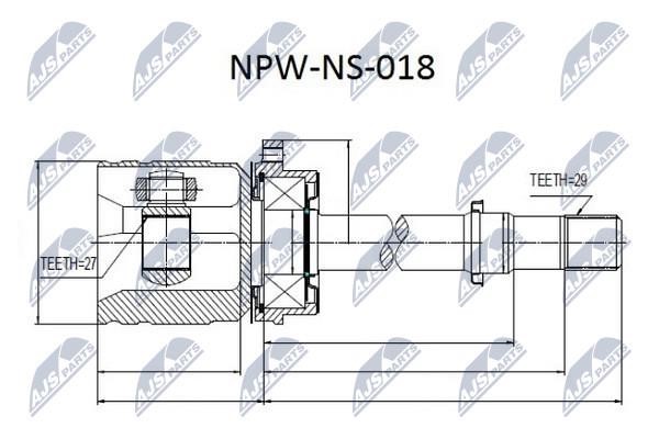 NTY NPW-NS-018 CV joint NPWNS018