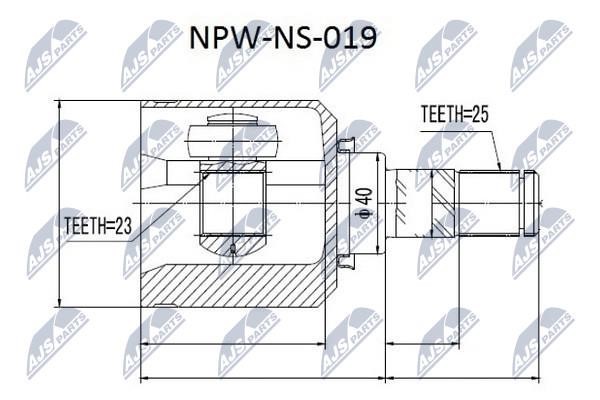NTY NPW-NS-019 Constant Velocity Joint (CV joint), internal NPWNS019