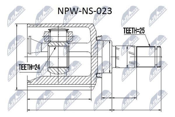 NTY NPW-NS-023 Constant Velocity Joint (CV joint), internal NPWNS023
