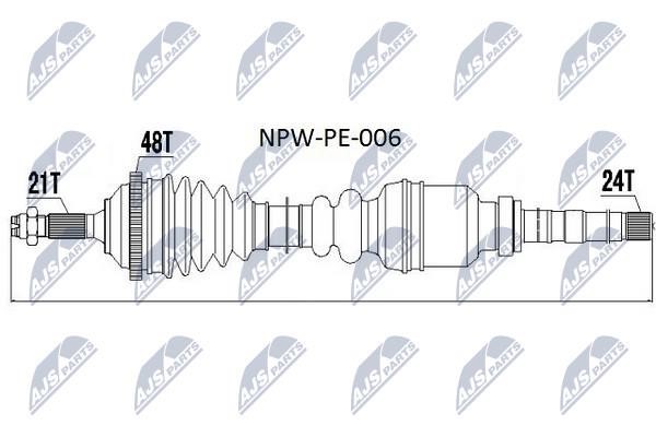 NTY NPW-PE-006 Drive shaft right NPWPE006