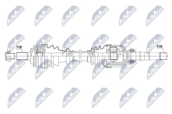 NTY NPW-PE-019 Drive shaft right NPWPE019 NPWPE019 NTY Drive shaft right