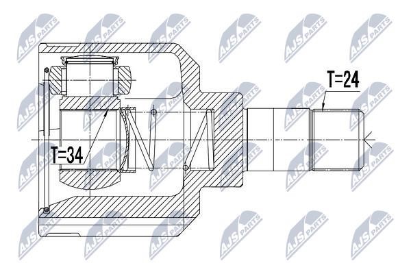 NTY NPW-PE-022 Constant Velocity Joint (CV joint), internal NPWPE022