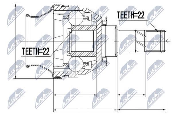 NTY NPW-PL-026 Constant Velocity Joint (CV joint), internal NPWPL026