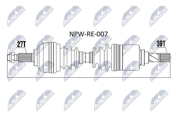 NTY NPW-RE-007 Drive shaft left NPWRE007