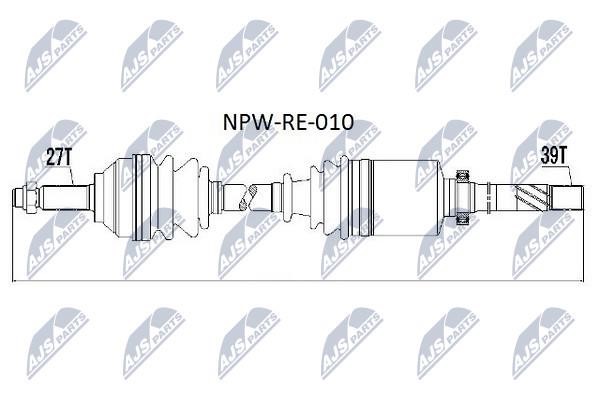 NTY NPW-RE-010 Drive shaft right NPWRE010