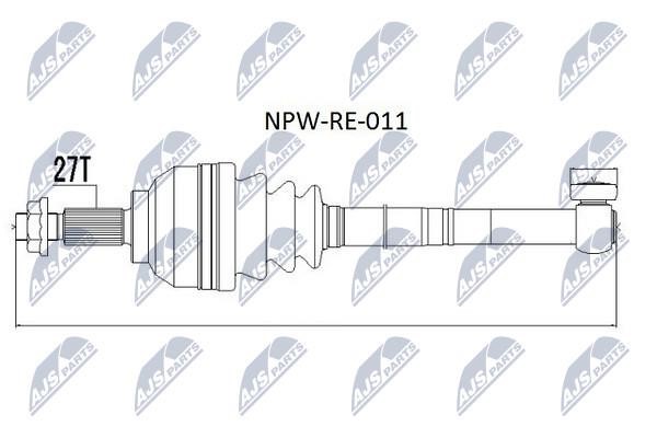 NTY NPW-RE-011 Drive shaft left NPWRE011