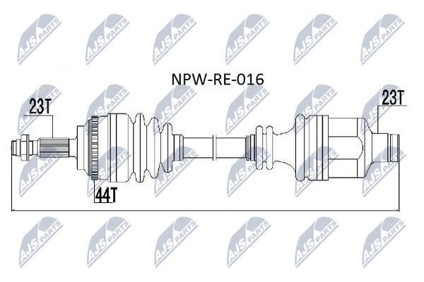 NTY NPW-RE-016 Drive shaft right NPWRE016