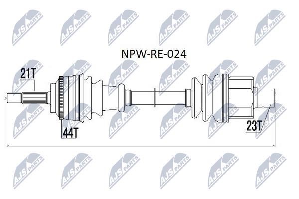 NTY NPW-RE-024 Drive shaft right NPWRE024