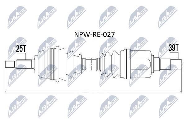 NTY NPW-RE-027 Drive shaft left NPWRE027