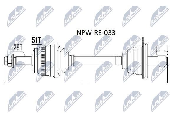 NTY NPW-RE-033 Drive shaft left NPWRE033