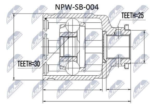 NTY NPW-SB-004 Constant Velocity Joint (CV joint), internal NPWSB004
