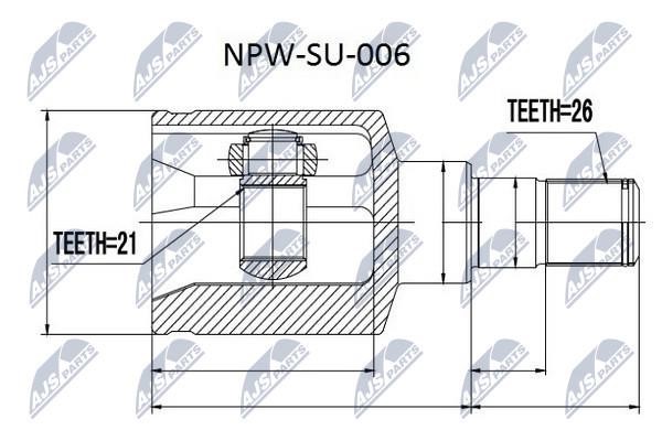 NTY NPW-SU-006 Constant Velocity Joint (CV joint), internal NPWSU006