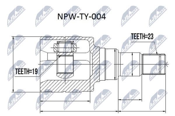 NTY NPW-TY-004 Constant Velocity Joint (CV joint), internal NPWTY004