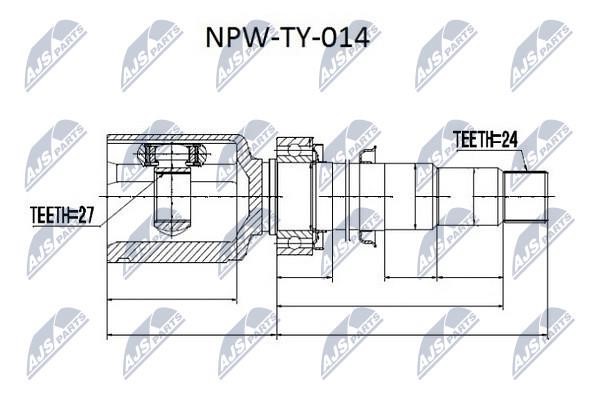 NTY NPW-TY-014 Constant Velocity Joint (CV joint), internal NPWTY014