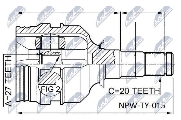 NTY NPW-TY-015 Constant Velocity Joint (CV joint), internal NPWTY015