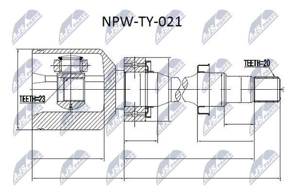 Constant Velocity Joint (CV joint), internal NTY NPW-TY-021
