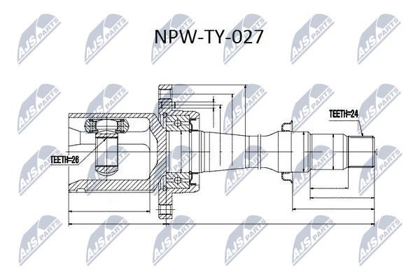 Constant Velocity Joint (CV joint), internal NTY NPW-TY-027
