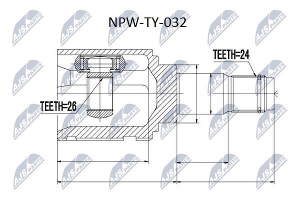 NTY NPW-TY-032 Constant Velocity Joint (CV joint), internal NPWTY032