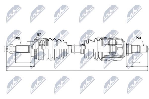 Drive shaft left NTY NPW-TY-058