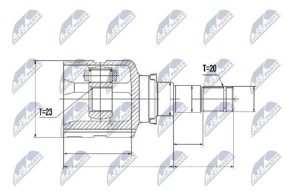 Constant Velocity Joint (CV joint), internal NTY NPW-TY-070