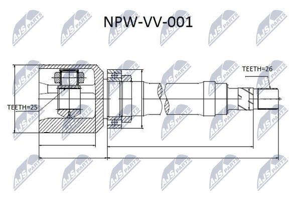 Constant Velocity Joint (CV joint), internal NTY NPW-VV-001