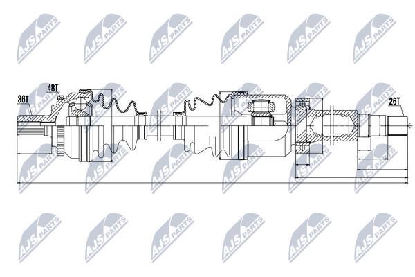 NTY Drive shaft right – price 340 PLN