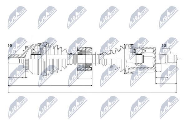 NTY Drive shaft left – price 233 PLN