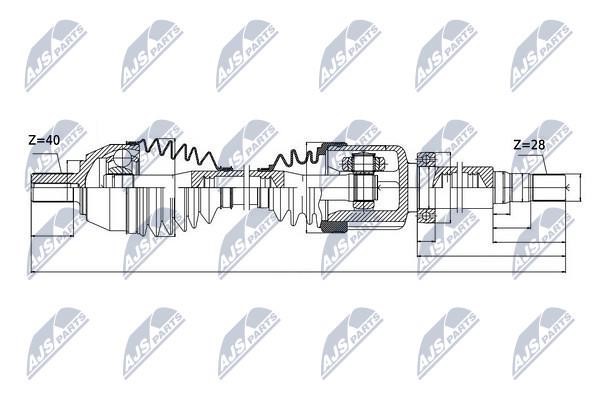 NTY Drive shaft right – price [object Object] PLN