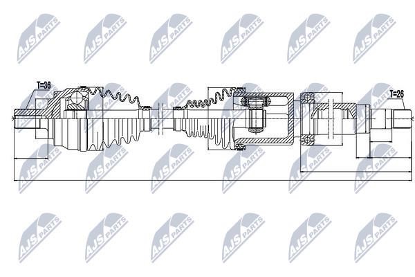 NTY Drive shaft right – price [object Object] PLN