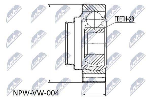 NTY NPW-VW-004 Constant Velocity Joint (CV joint), internal NPWVW004