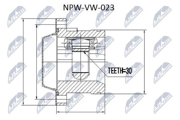 NTY NPW-VW-023 Constant Velocity Joint (CV joint), internal NPWVW023