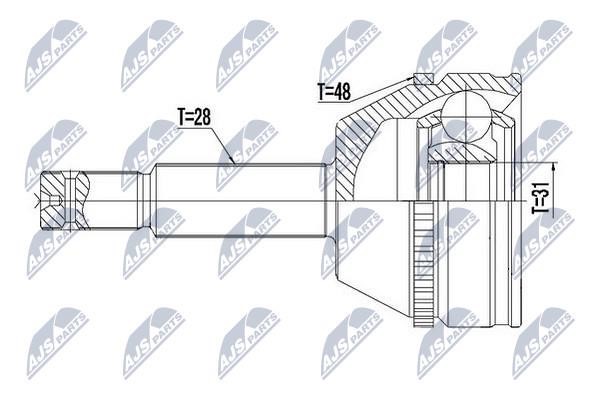 Constant velocity joint (CV joint), outer, set NTY NPZ-FR-041