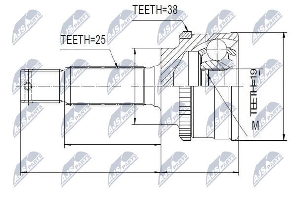 NTY NPZHY512 Constant velocity joint (CV joint), outer, set NPZHY512