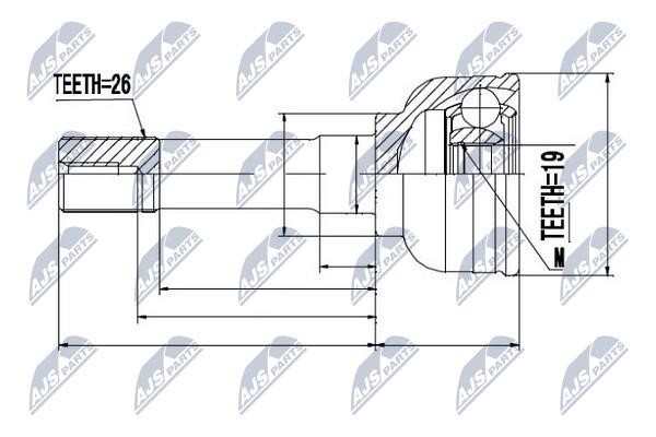 NTY NPZ-SU-023 Constant velocity joint (CV joint), outer, set NPZSU023