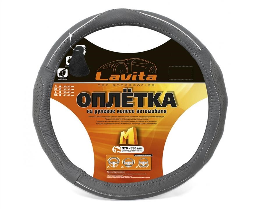 Lavita 26-B327-4-M Steering wheel cover leather grey M (37-39 cm) 26B3274M