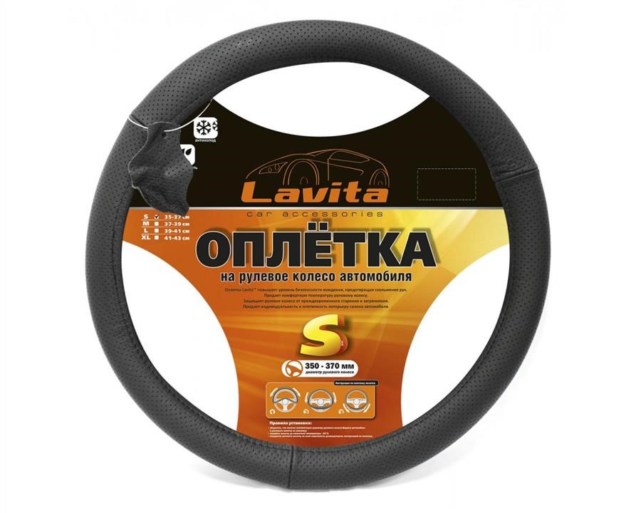 Lavita 26-B331-1-S Steering wheel cover leather black with perforation S (35-37 cm) 26B3311S