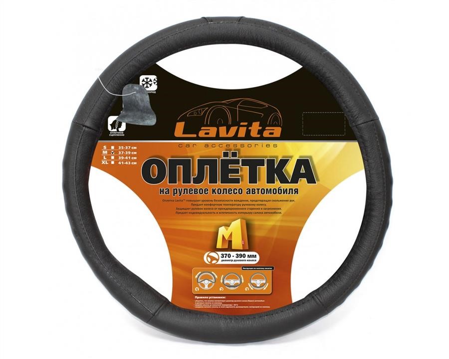 Lavita 26-B401-1-M Steering wheel cover leather black M (37-39 cm) 26B4011M