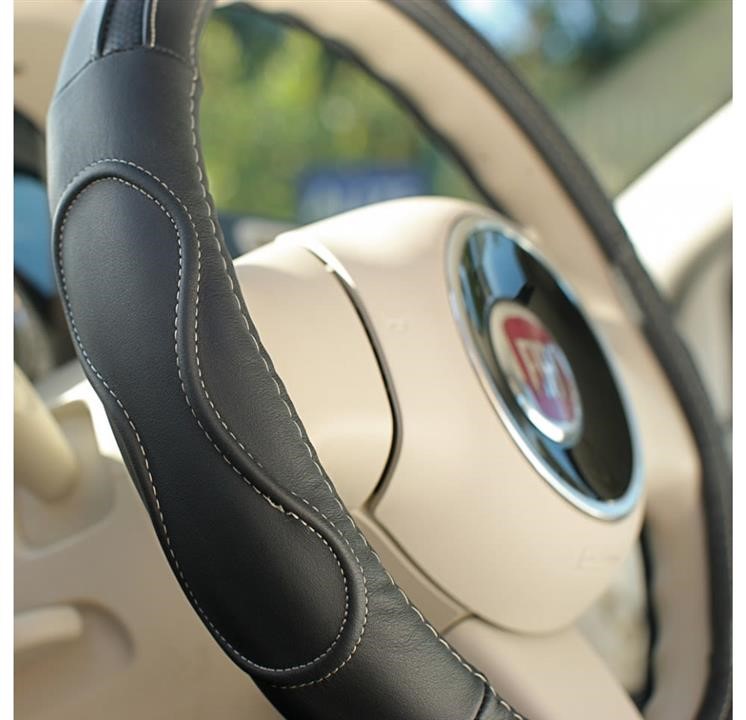 Steering wheel cover, black (36,5-38cm) Mammooth MMT A050 187140