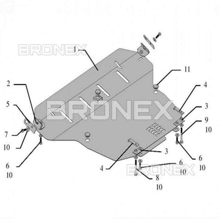 Bronex 101.0034.00 Engine protection Bronex standard 101.0034.00 for Acura TSX (radiator, gear box) 101003400
