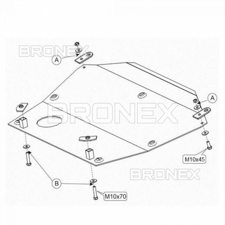 Bronex 101.0039.00 Engine protection Bronex standard 101.0039.00 for Honda Civic VII (radiator, gear box) 101003900
