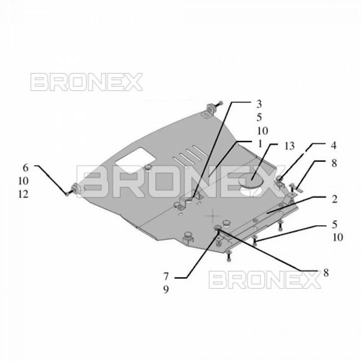 Bronex 101.0047.00 Engine protection Bronex standard 101.0047.00 for Mitsubishi Grandis (radiator, gear box) 101004700