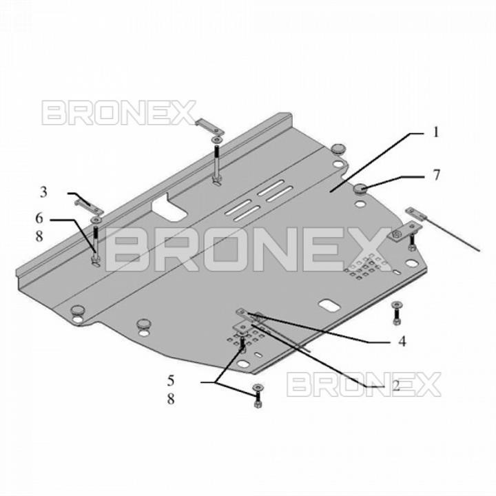 Bronex 101.0048.00 Engine protection Bronex standard 101.0048.00 for Hyundai Grandeur 4 (radiator, gear box) 101004800