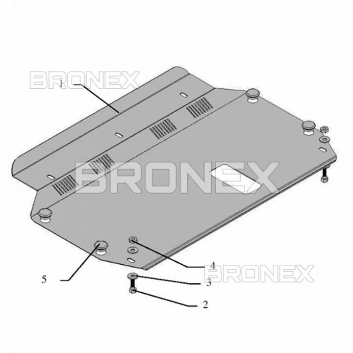 Bronex 101.0061.00 Engine protection Bronex standard 101.0061.00 for Kia Rio II (radiator, gear box) 101006100