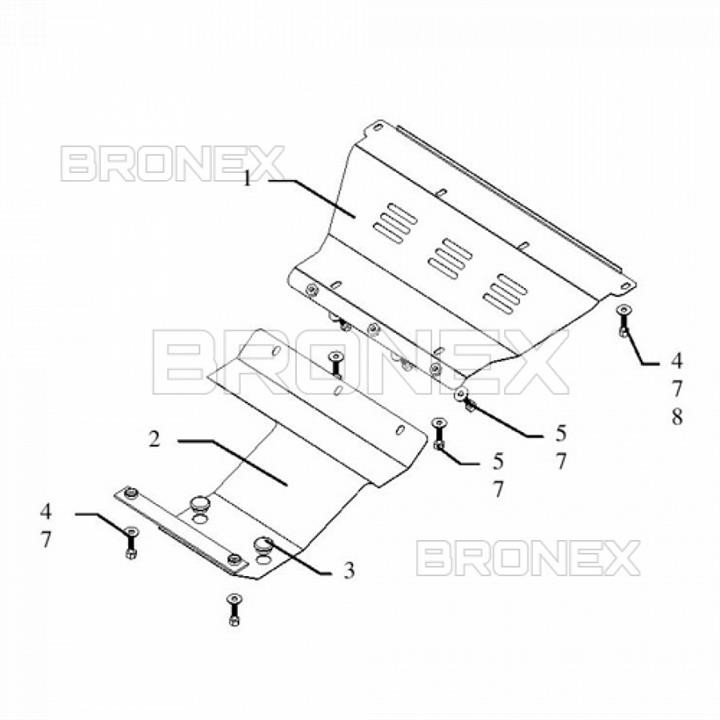 Bronex 101.0063.00 Engine protection Bronex standard 101.0063.00 for Hyundai Terracan (radiator, gear box) 101006300